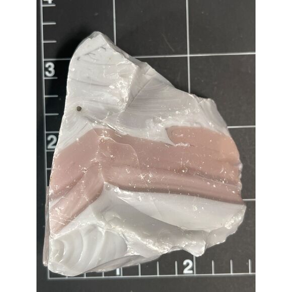 Gray Pink Layered Art Glass Cullet Opaque Slag #5L133 - Picture 6 of 6